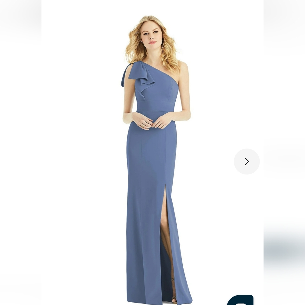 After Six Bowed One-Shoulder Trumpet Gown